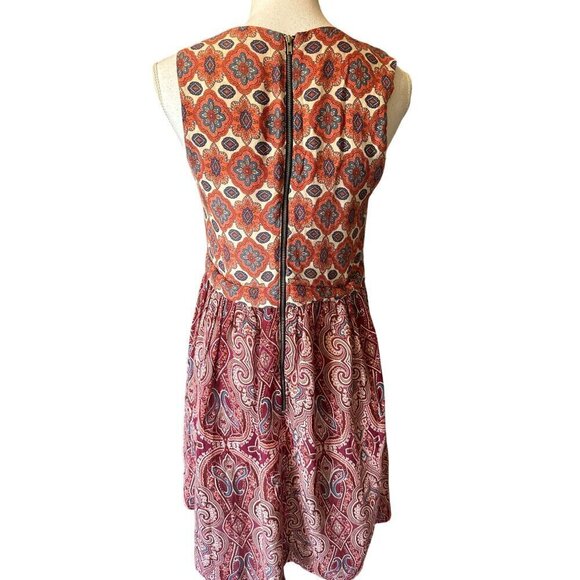 Japna Boho Floral Print Sleeveless Dress Size M Zipper Back Handmade Viscose - Picture 2 of 14